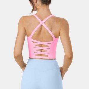 NWT HALARA In My Feels Criss-Cross Crop Top
